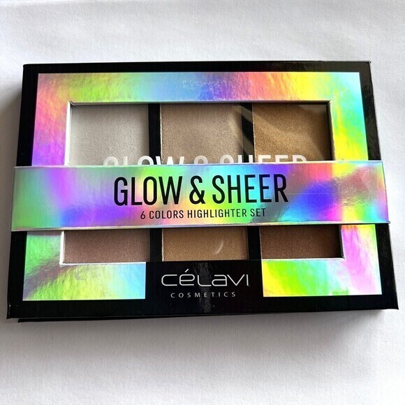 CELAVI GLOW & SHEER 6 Colors Highlighter Set BRAND NEW - Picture 3 of 6